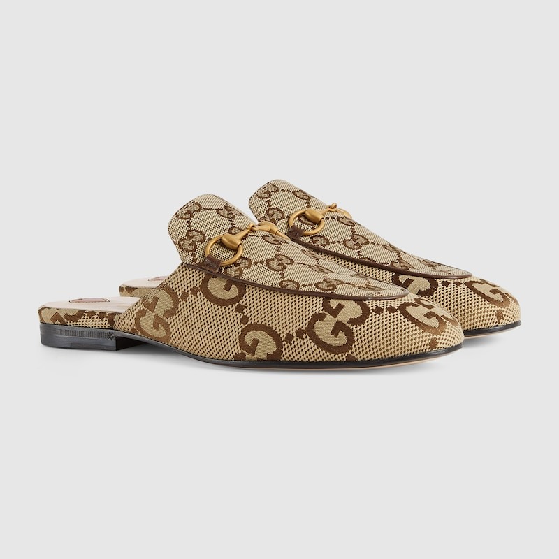 Gvc*1 Women’s Jumbo GG Princetown Slipper By Canavas Brown For Women GG 475094 UKO60 2588