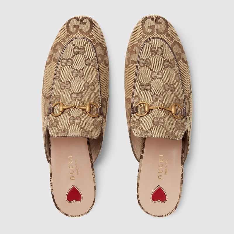 Gvc*1 Women’s Jumbo GG Princetown Slipper By Canavas Brown For Women GG 475094 UKO60 2588