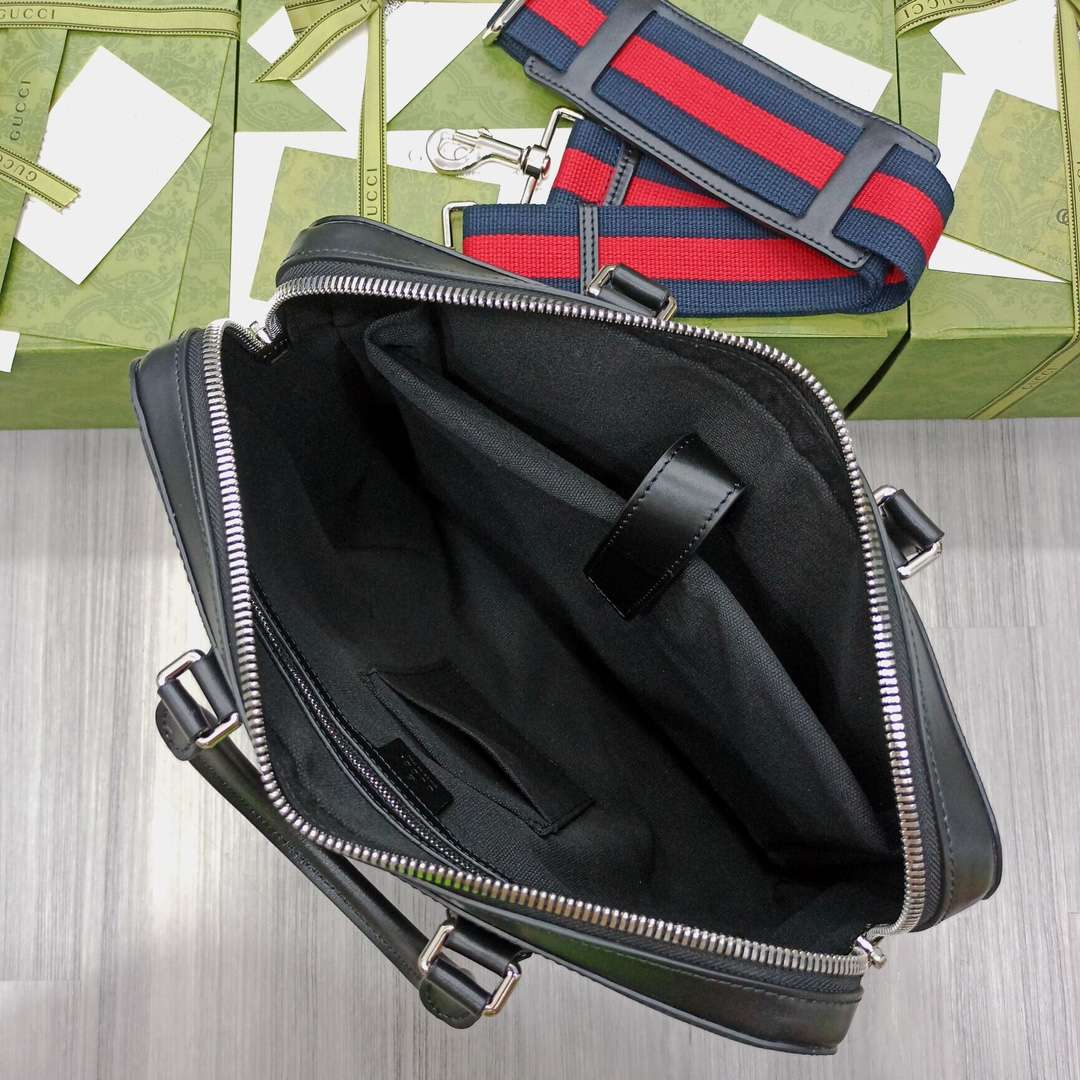 Gvc*1 Black Briefcase GG Grey For Men 36cm / 12.2in 474135 K5RLN 1095
