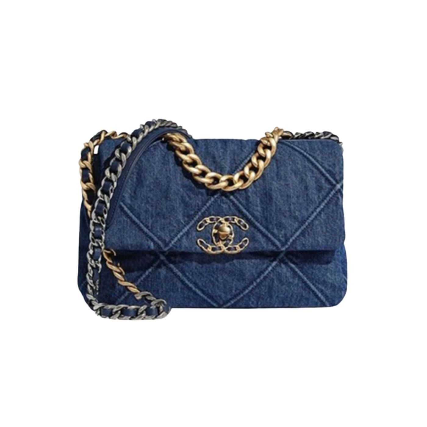 Ch**el 19 Handbag Denim Blue For Women 10.1in/26cm AS1160 B02876 N6832