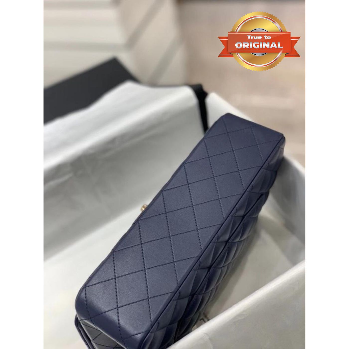 [True-to-ORIGINAL] Ch**el 11.12 Classic Handbag Dark Blue For Women 10in/25.5cm A01113