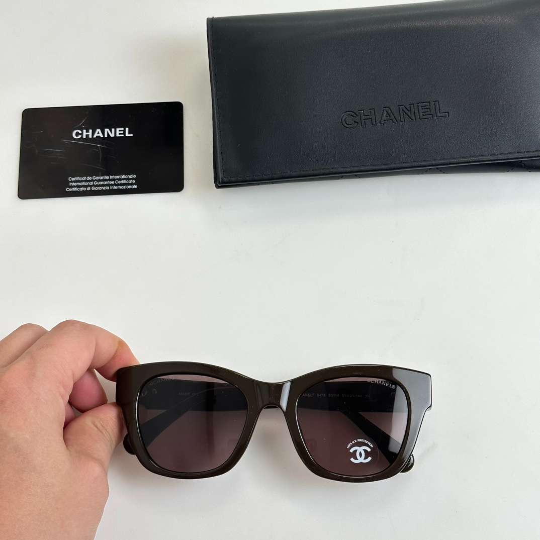 Ch**el Square Sunglasses Brown For Women