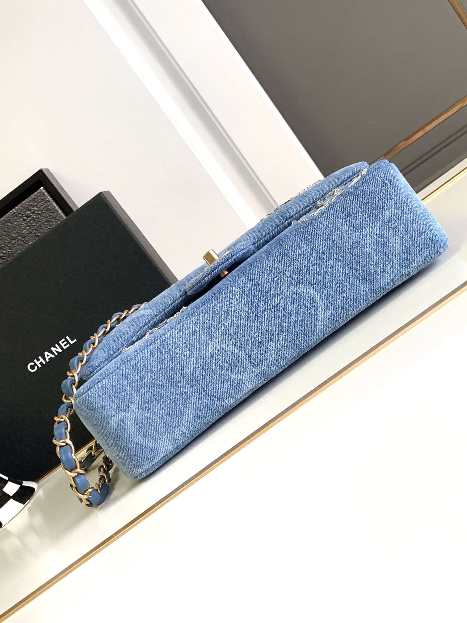 Ch**el Classic Handbags Blue For Women 25.5cm / 9.9in A01112
