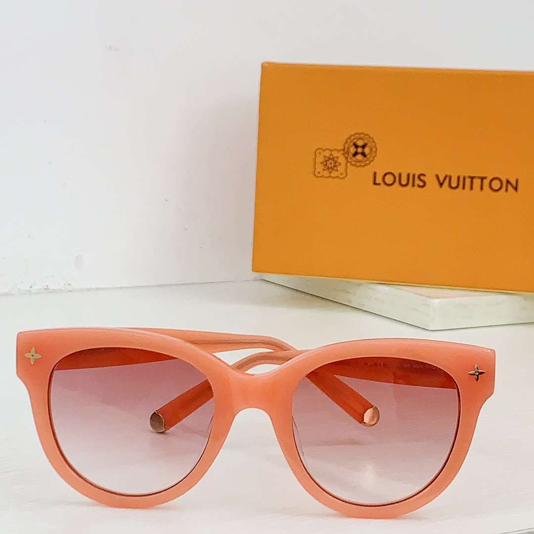 L0vis Vvtt0n Monogram Round Sunglasses Orange For Women