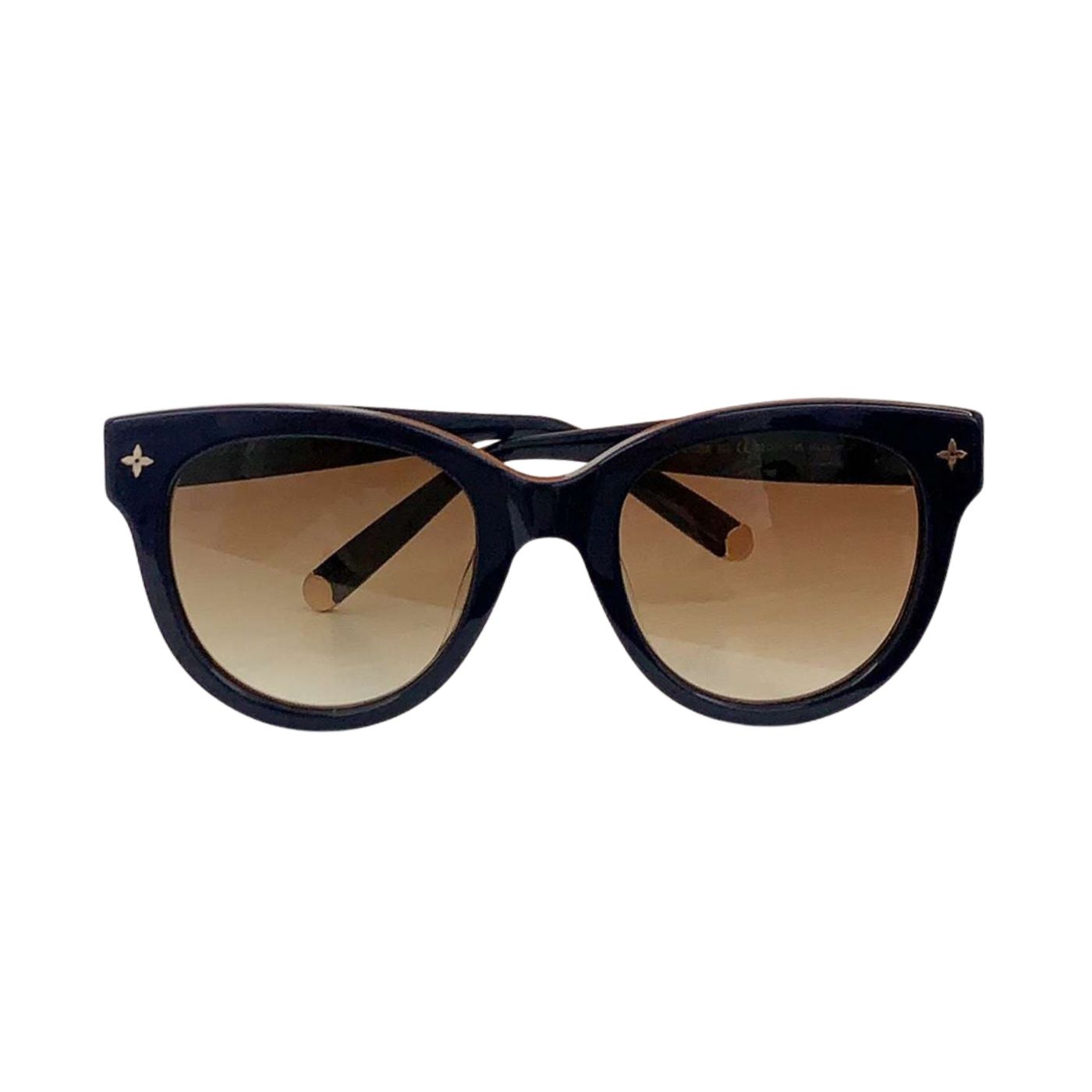 L0vis Vvtt0n Monogram Round Sunglasses Black For Women