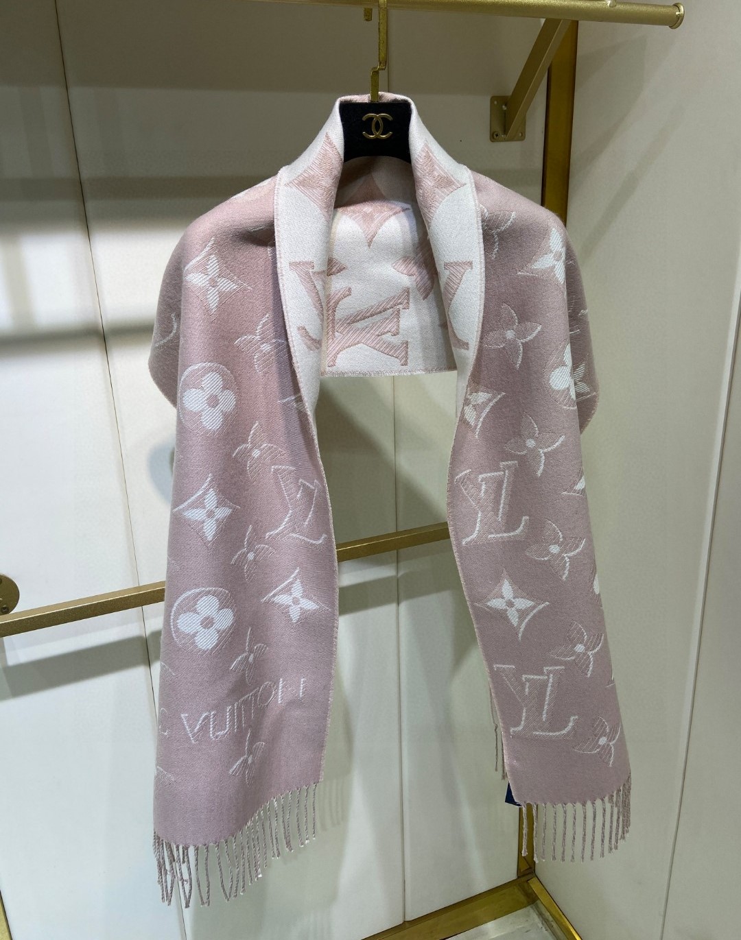 L0vis Vvtt0n Double Sided Long Scarf Pink For Women