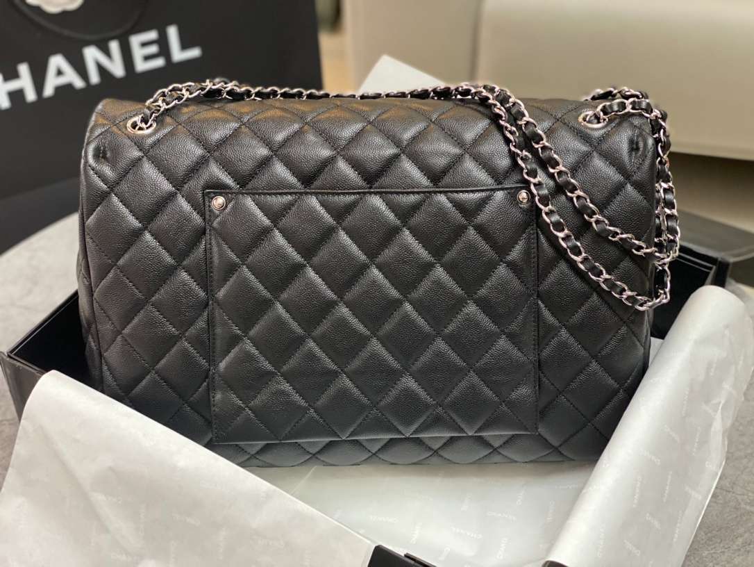 Ch**el Maxi Jumbo XL Classic Bag Black For Women 35cm/13.8in