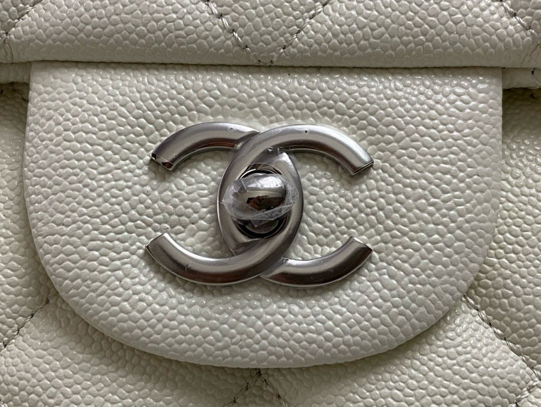 Ch**el Maxi Jumbo XL Classic Bag White For Women 35cm/13.8in