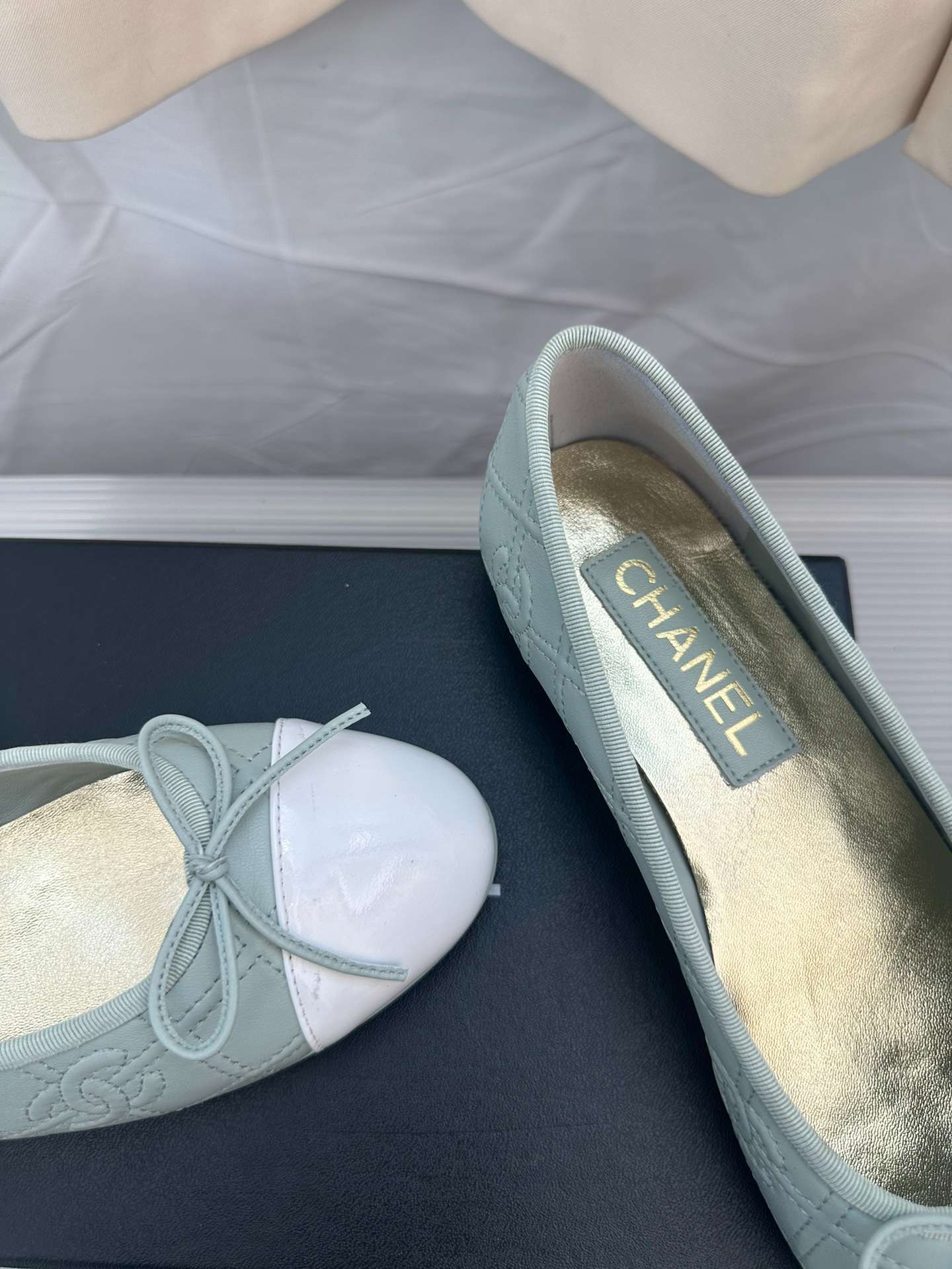 Ch**el Ballerina Logo Ballet Blue For Women
