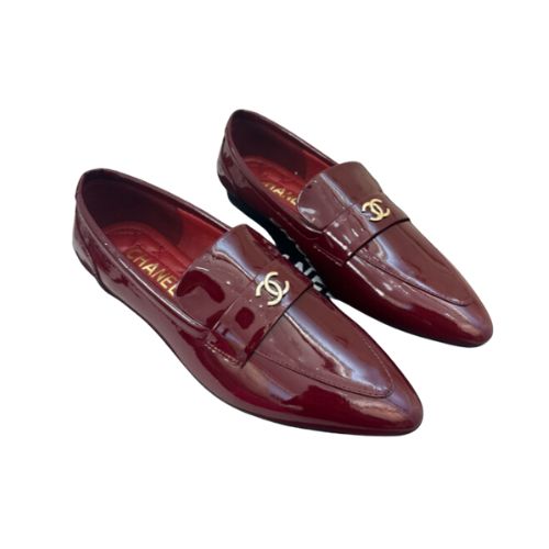 Ch**el Goddess Loafers Burgundy For Women