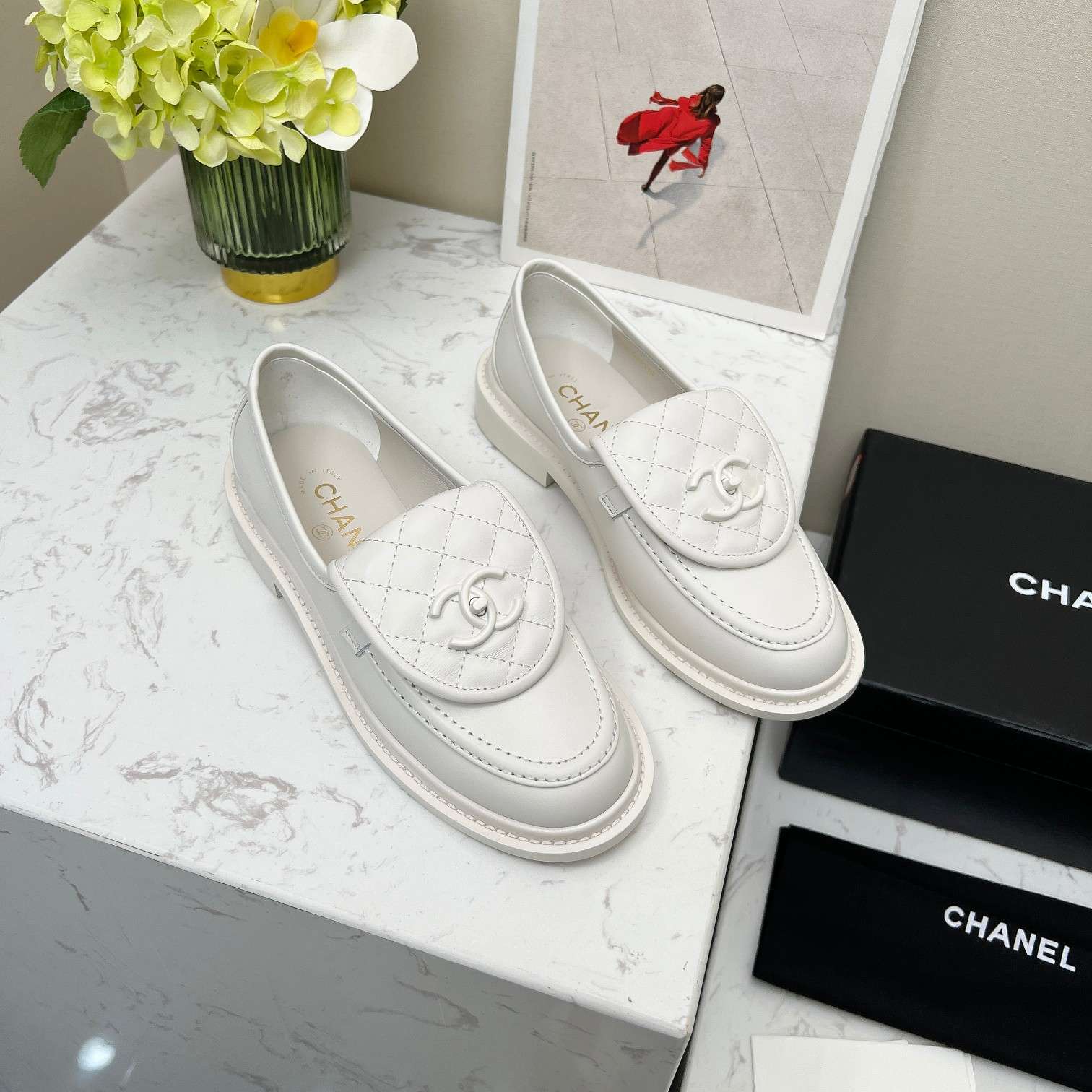 Ch**el Moccasins White For Women