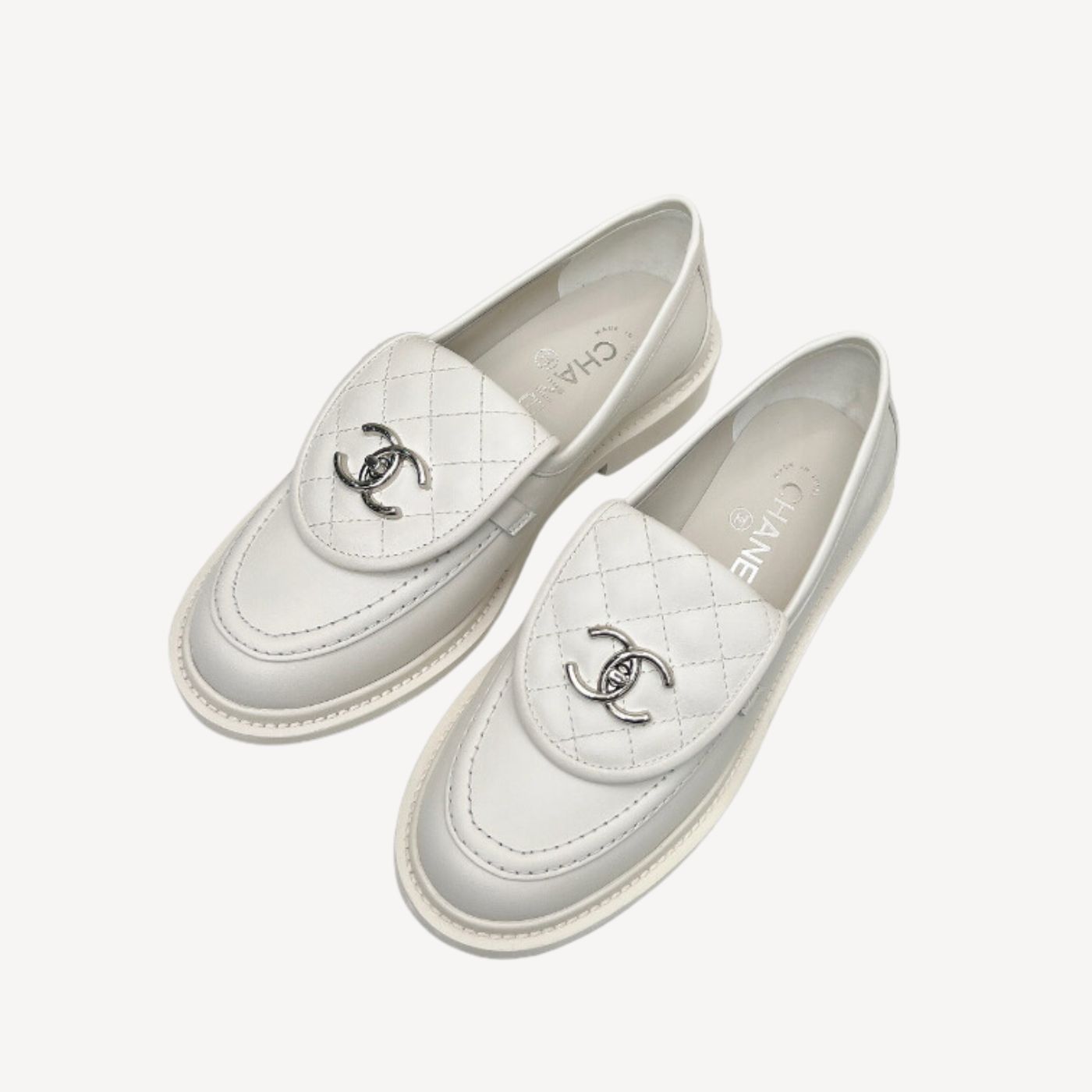 Ch**el Moccasins White For Women 36 EU – 5 US – 23 Cm – 9.05 In