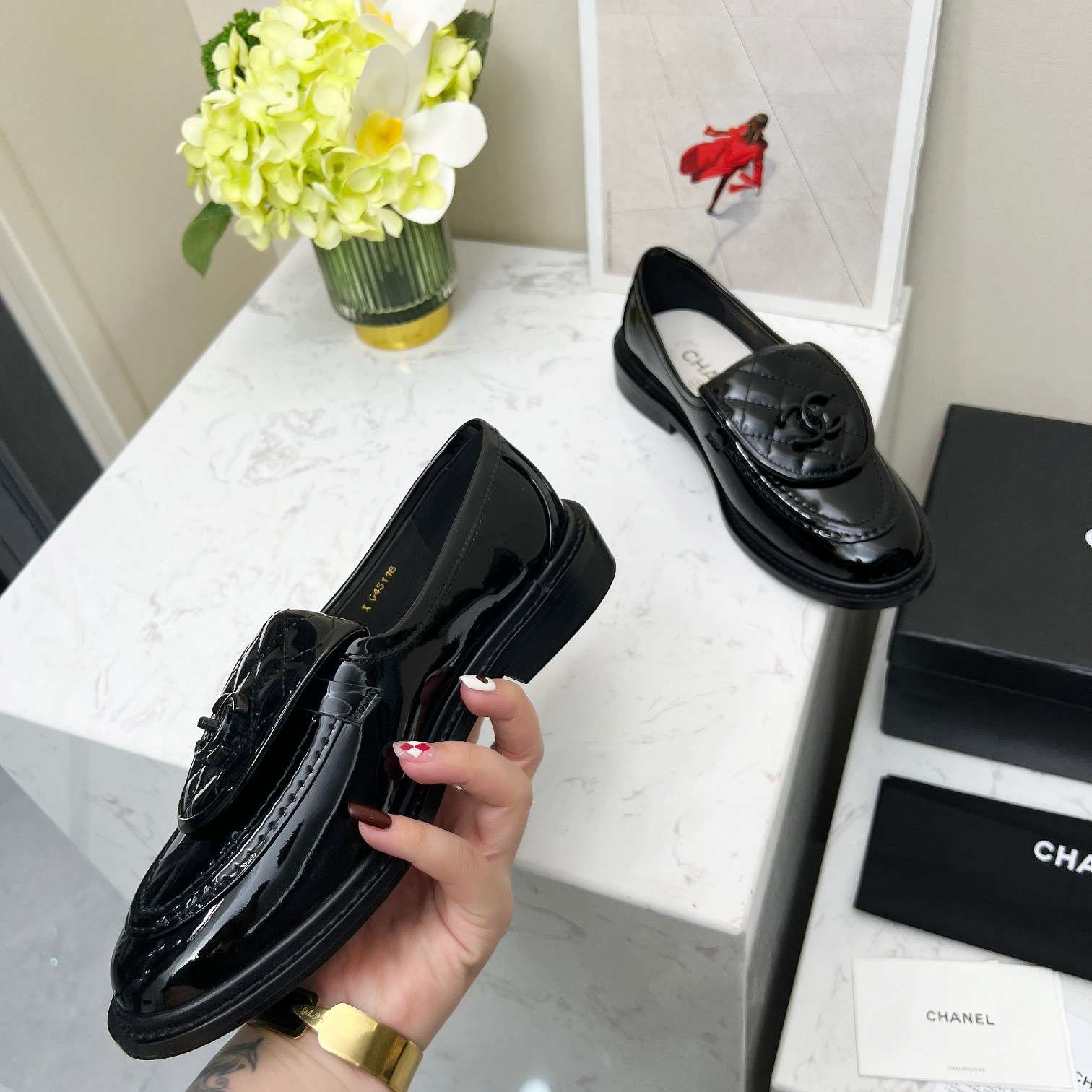 Ch**el Moccasins Black For Women