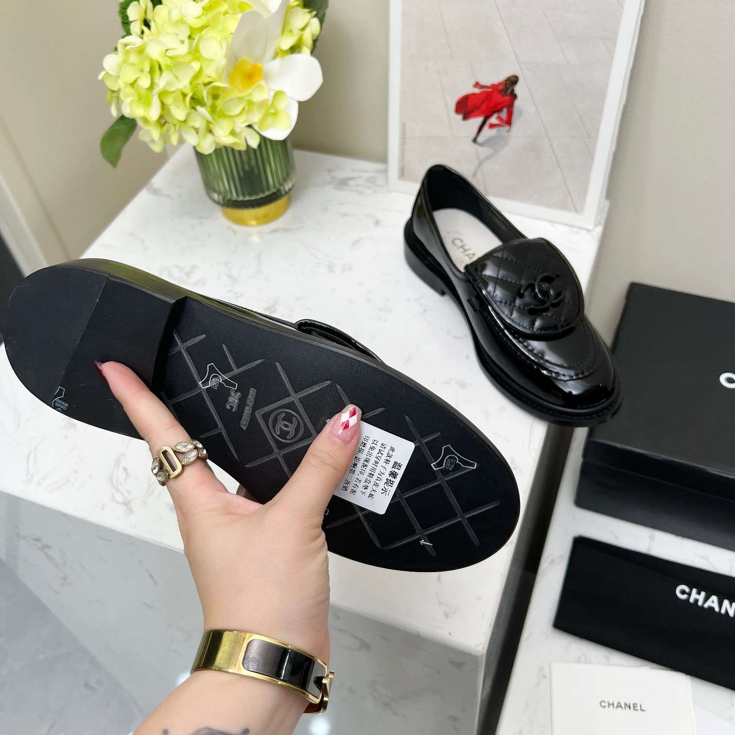 Ch**el Moccasins Black For Women
