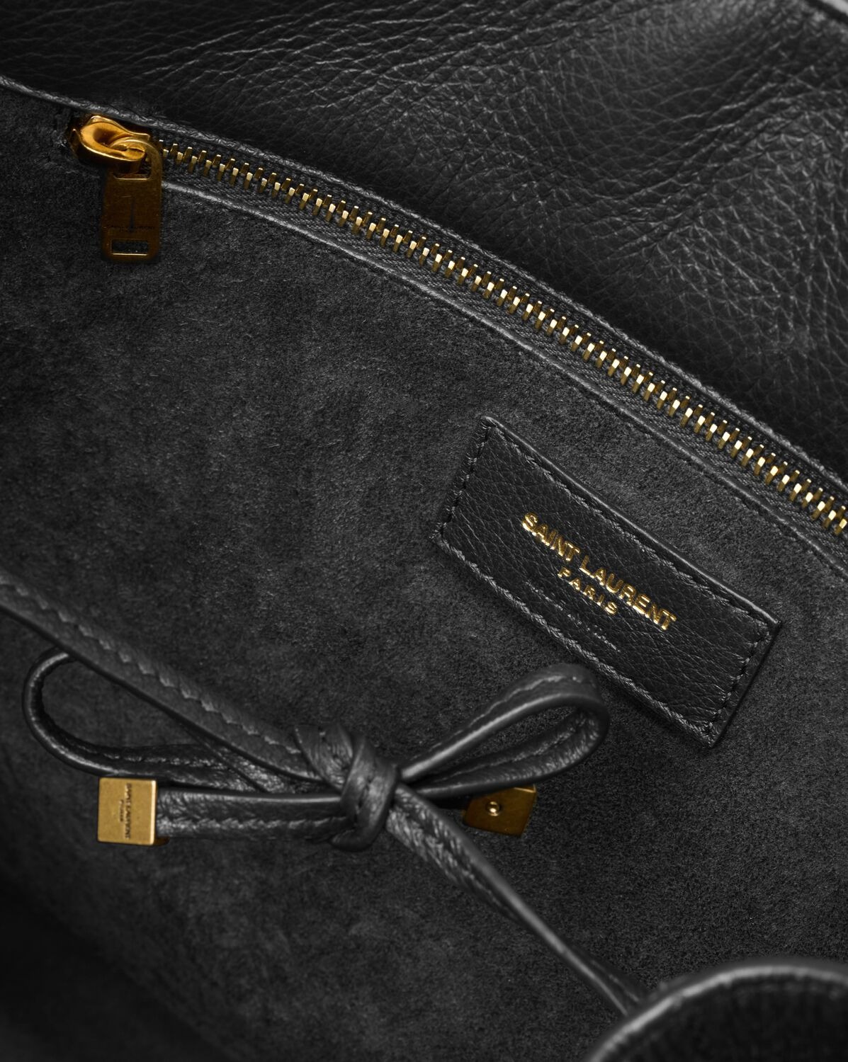 Sa1nt Lau*nt Le 5 A 7 Bea In Grained Leather Black Bag For Women 763435AACTP1000 – 19.7 Inches / 50 Cm