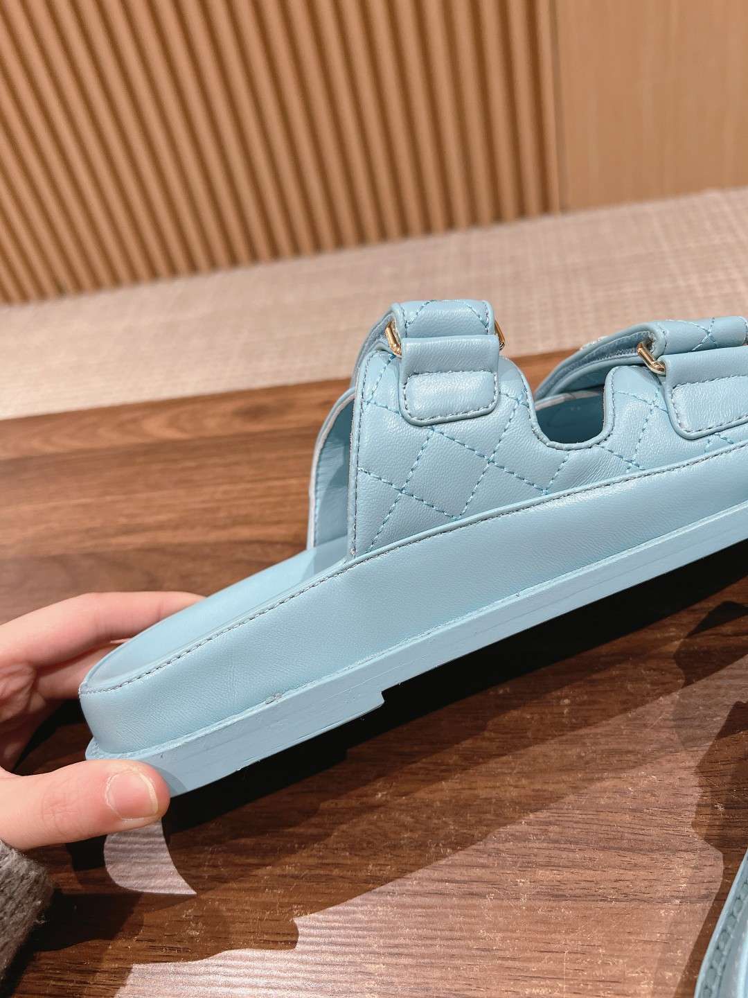 Ch**el Sandals With Ch**el Logo Light Blue For Women