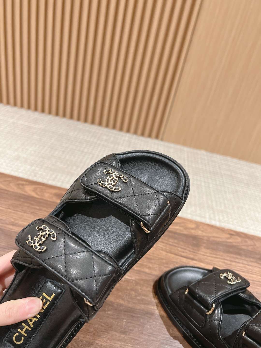 Ch**el Sandals With Ch**el Logo Black For Women