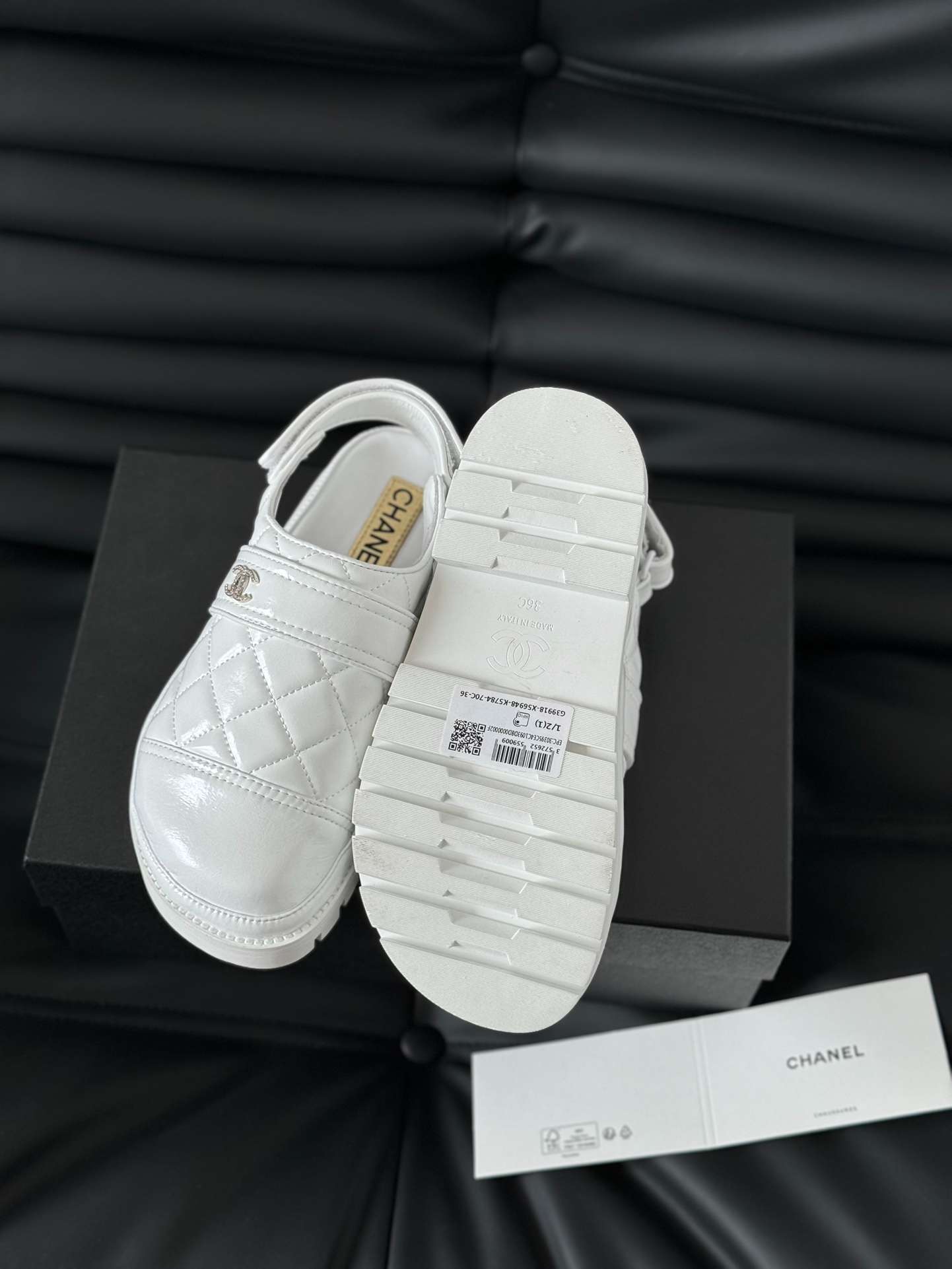 Ch**el Velcro Sandal White For Women