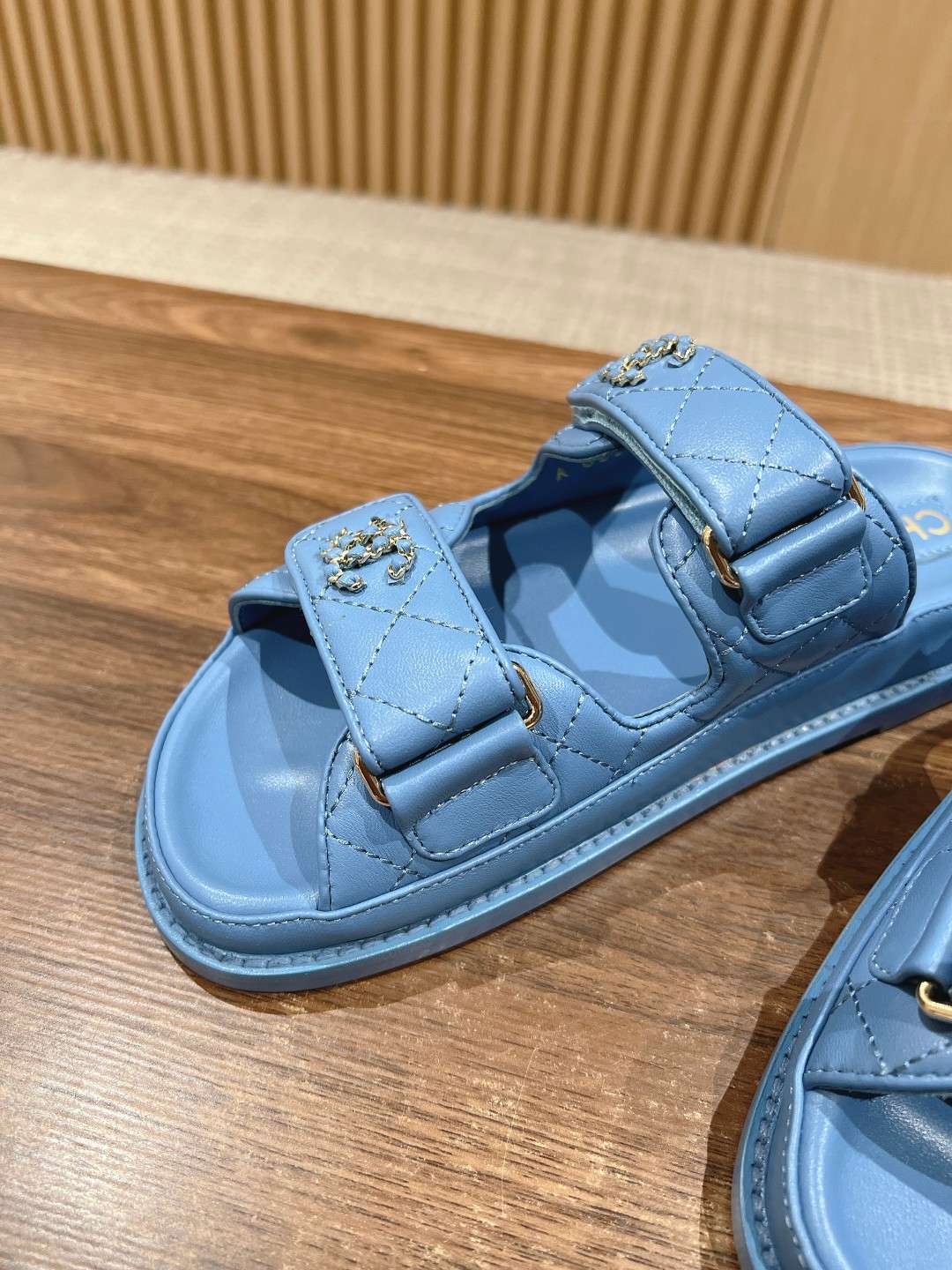 Ch**el Sandals With Ch**el Logo Blue For Women