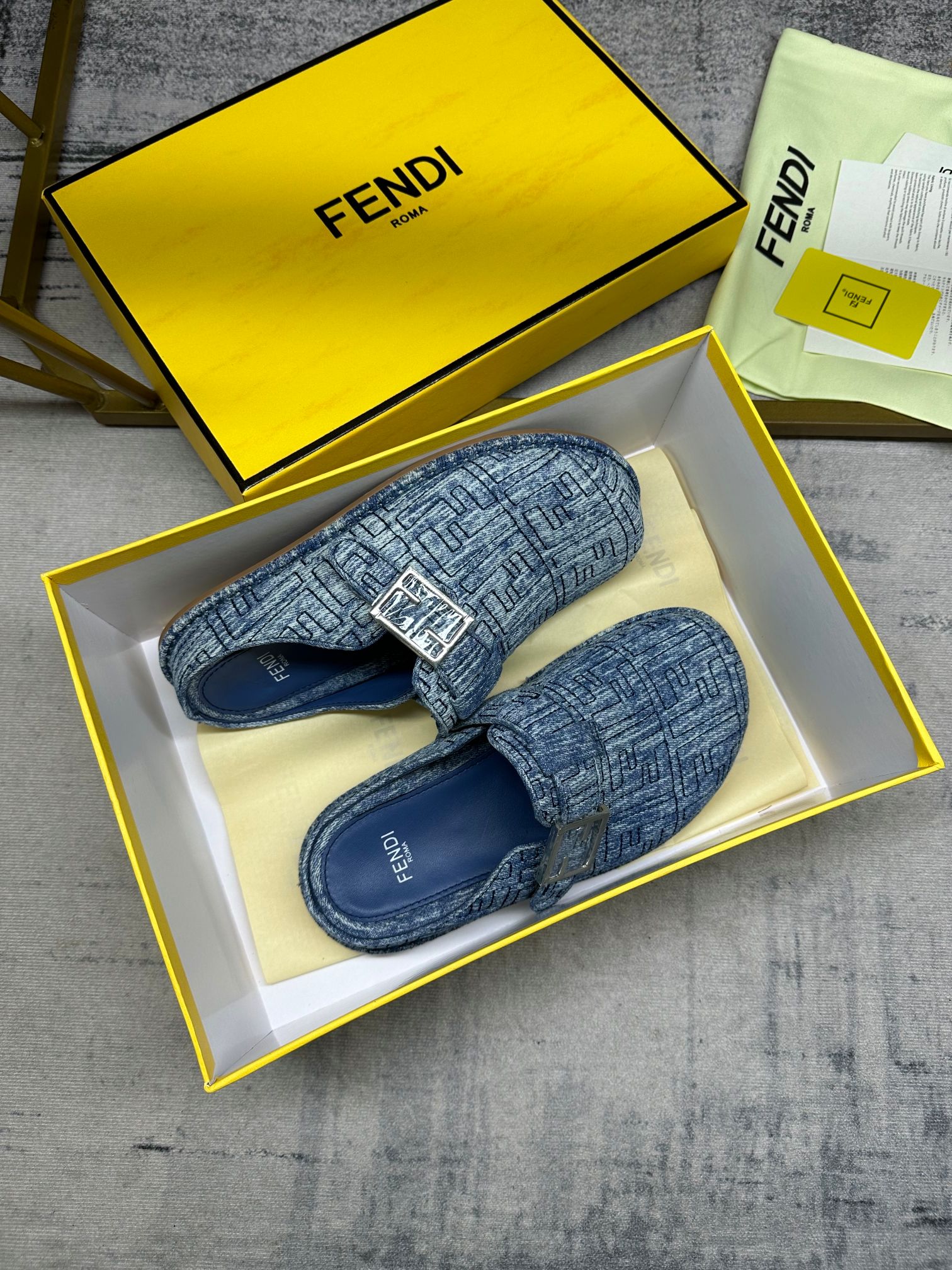 F**di Feel Mules Blue For Men