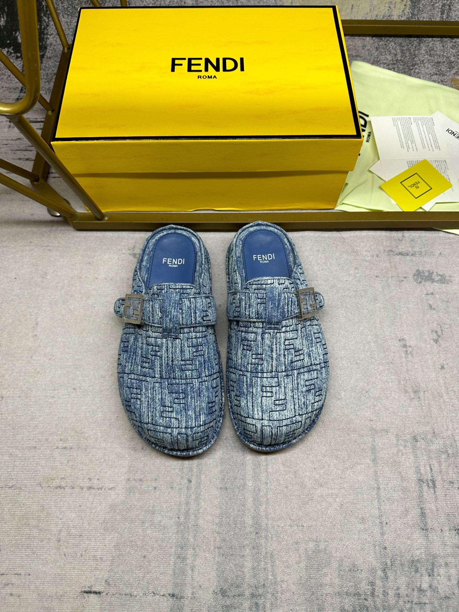 F**di Feel Mules Blue For Men