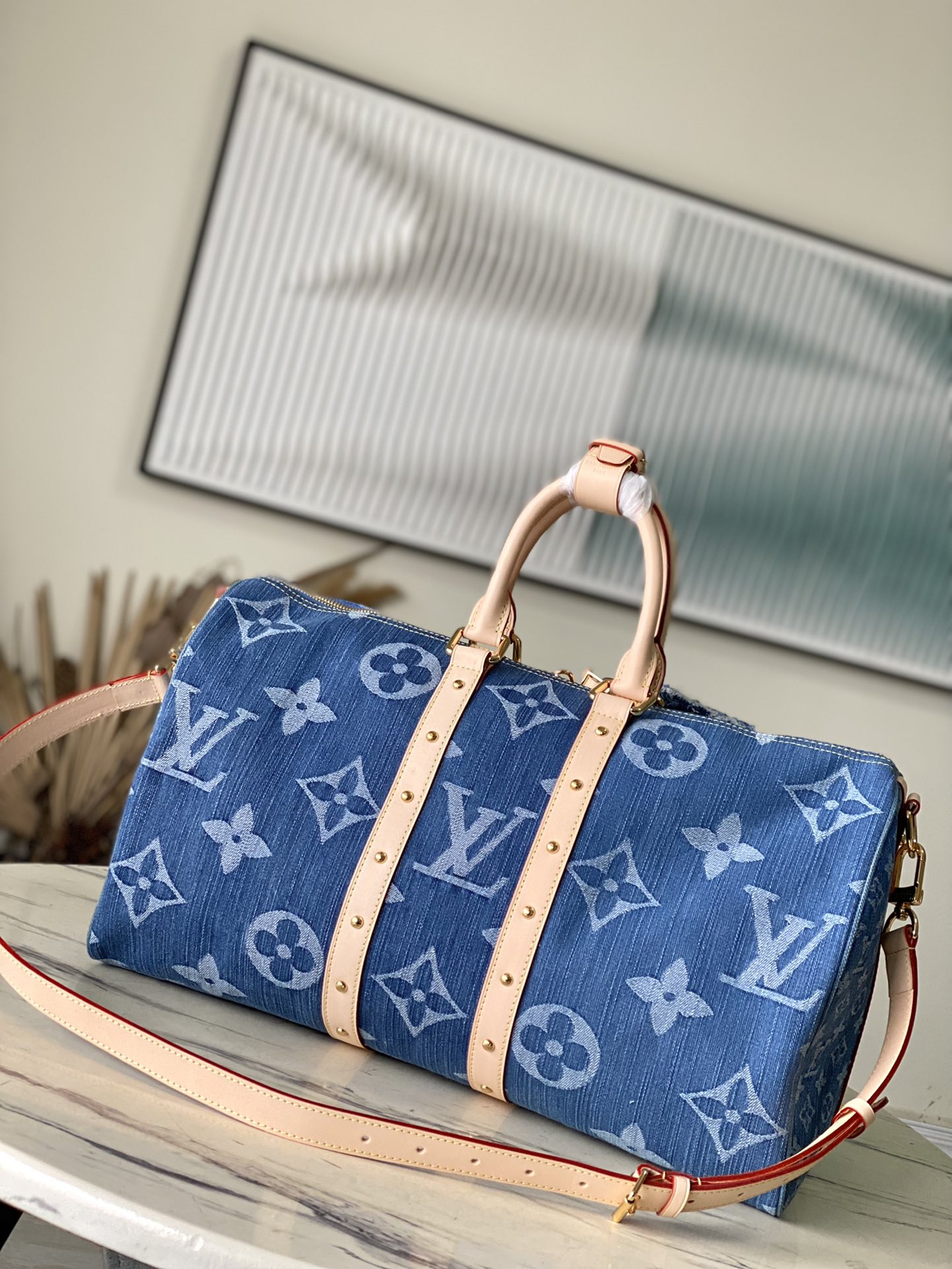 L0vis Vvtt0n Keepall Bandouliere 45 Blue 17.7in/45cm M24315