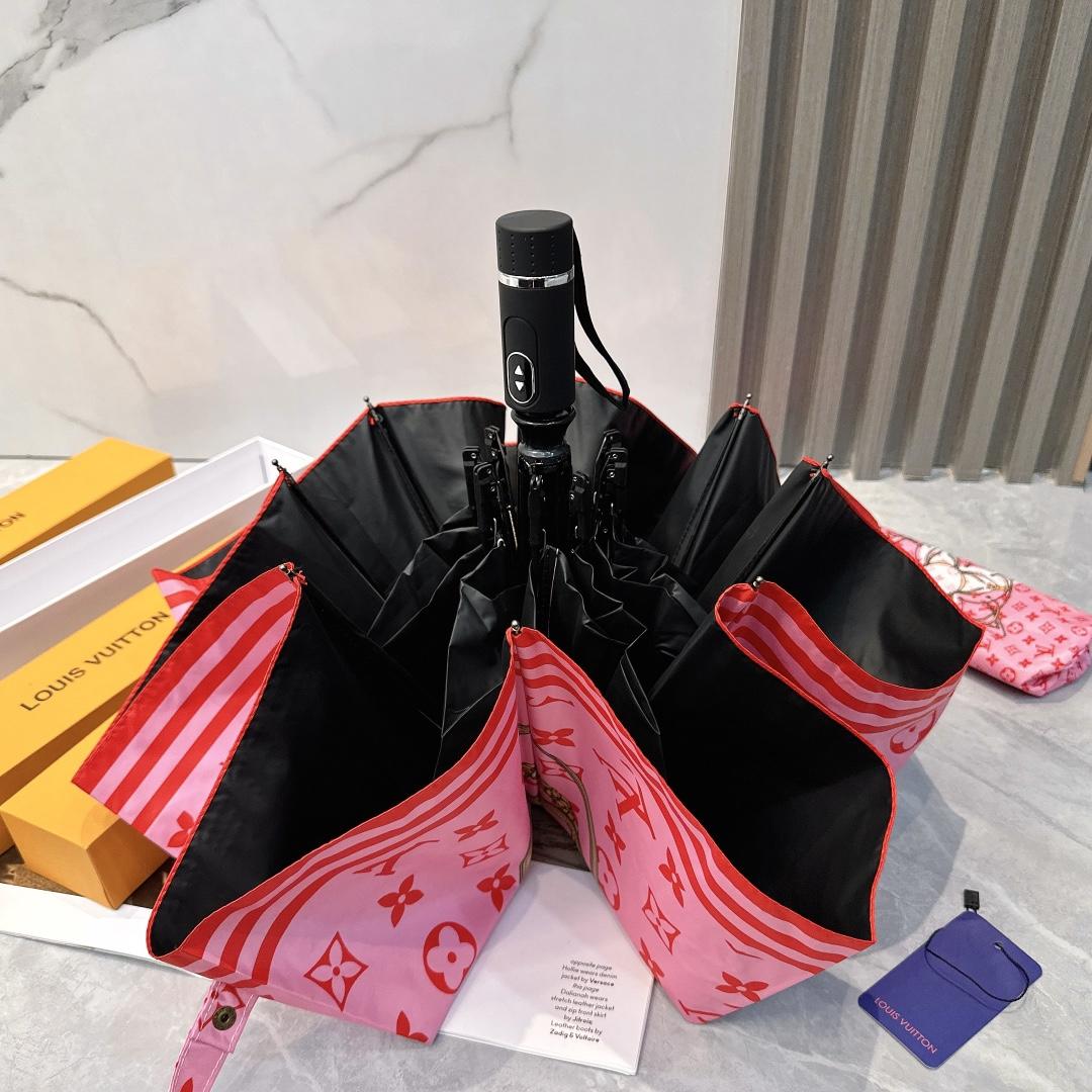 L0vis Vvtt0n Automatic Folding Umbrella Pink