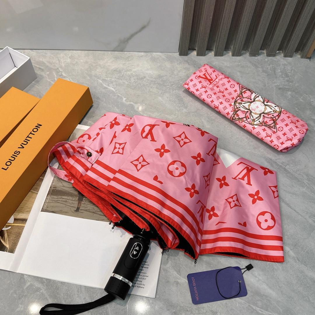 L0vis Vvtt0n Automatic Folding Umbrella Pink