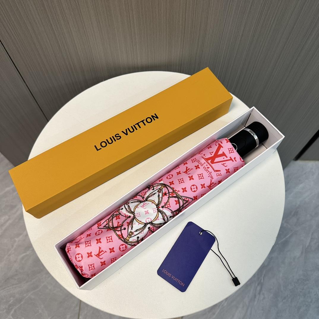 L0vis Vvtt0n Automatic Folding Umbrella Pink