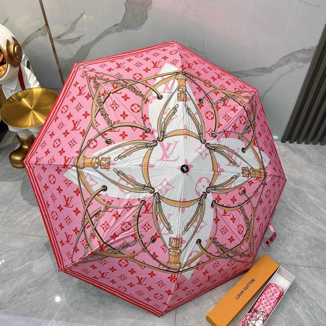L0vis Vvtt0n Automatic Folding Umbrella Pink