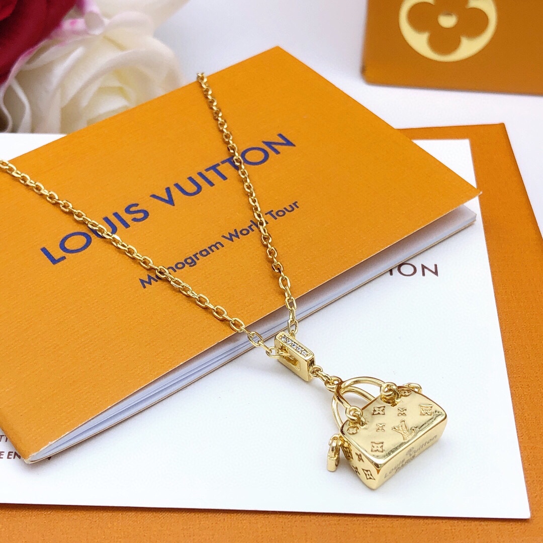 L0vis Vvtt0n Bag Necklace Gold For Women