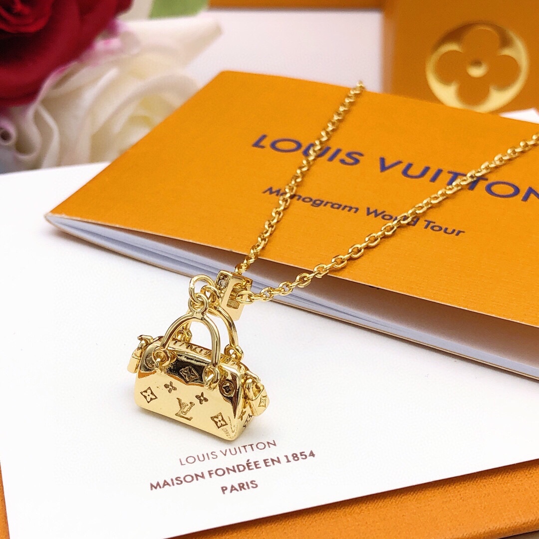 L0vis Vvtt0n Bag Necklace Gold For Women