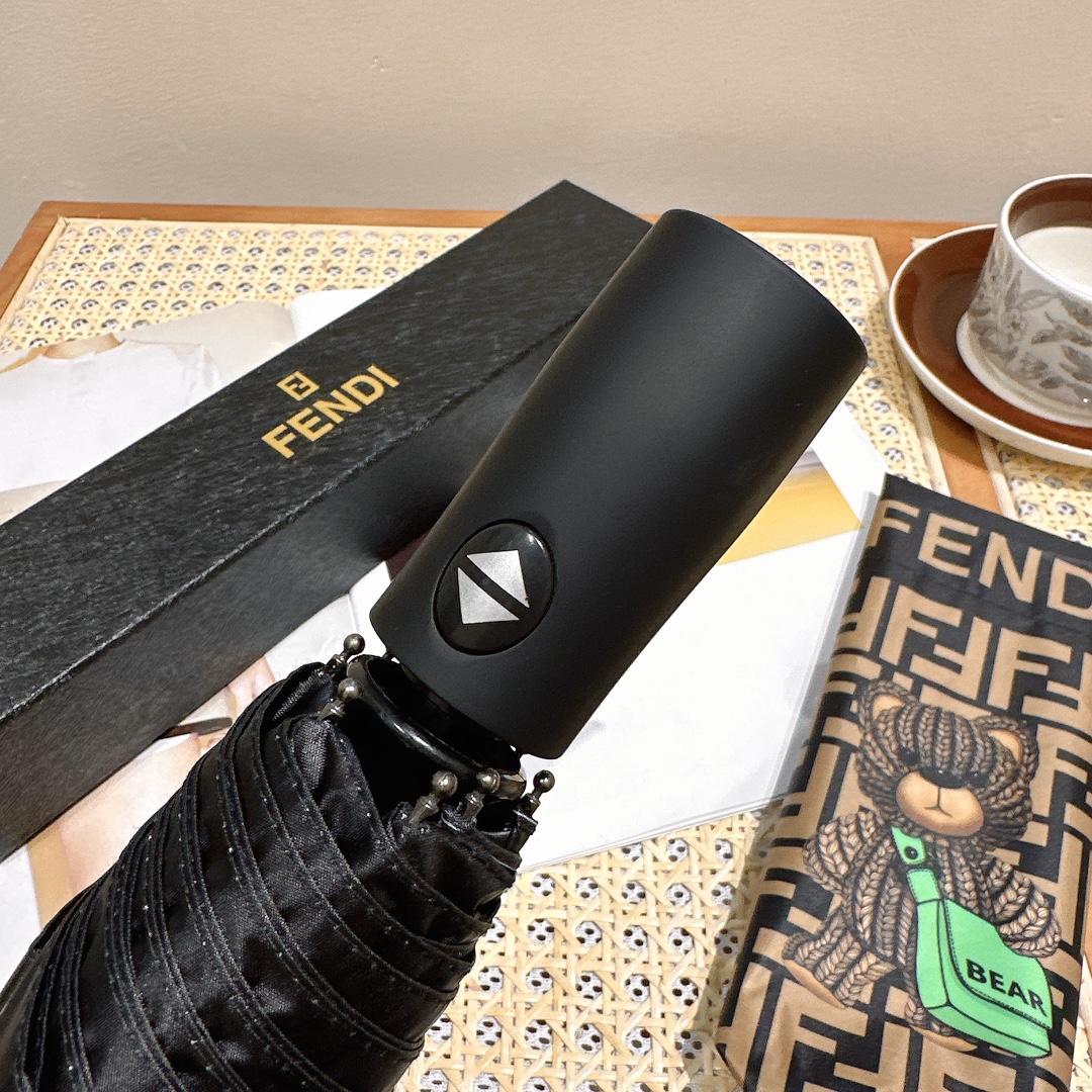 F**di Logo Compact Umbrella Brown