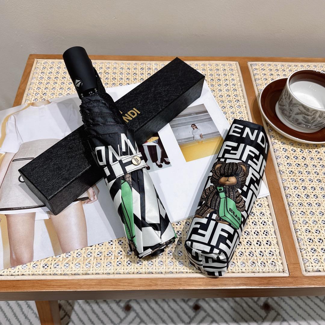 F**di Logo Compact Umbrella White
