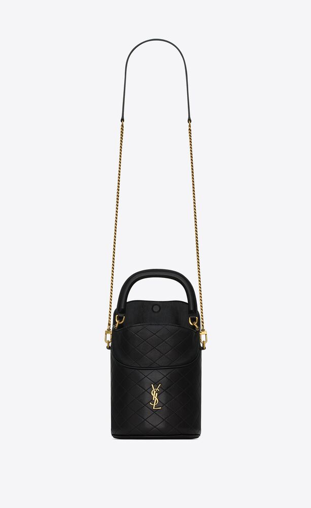 Sa1nt Lau*nt Gaby Bucket Bag Black For Women 7.5 Inches/ 19 Cm 7639611EL071000