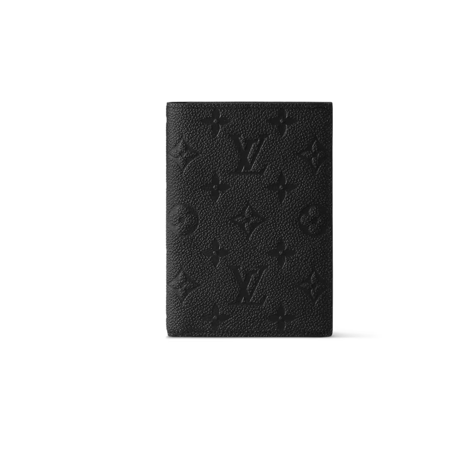L0vis Vvtt0n Passport Cover Monogram Empreinte Leather Wallet Black For Men 5.5in/14cm M63914