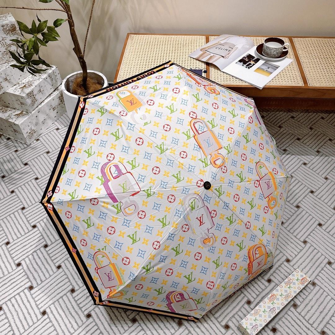 L0vis Vvtt0n Monogram Printed Umbrella White