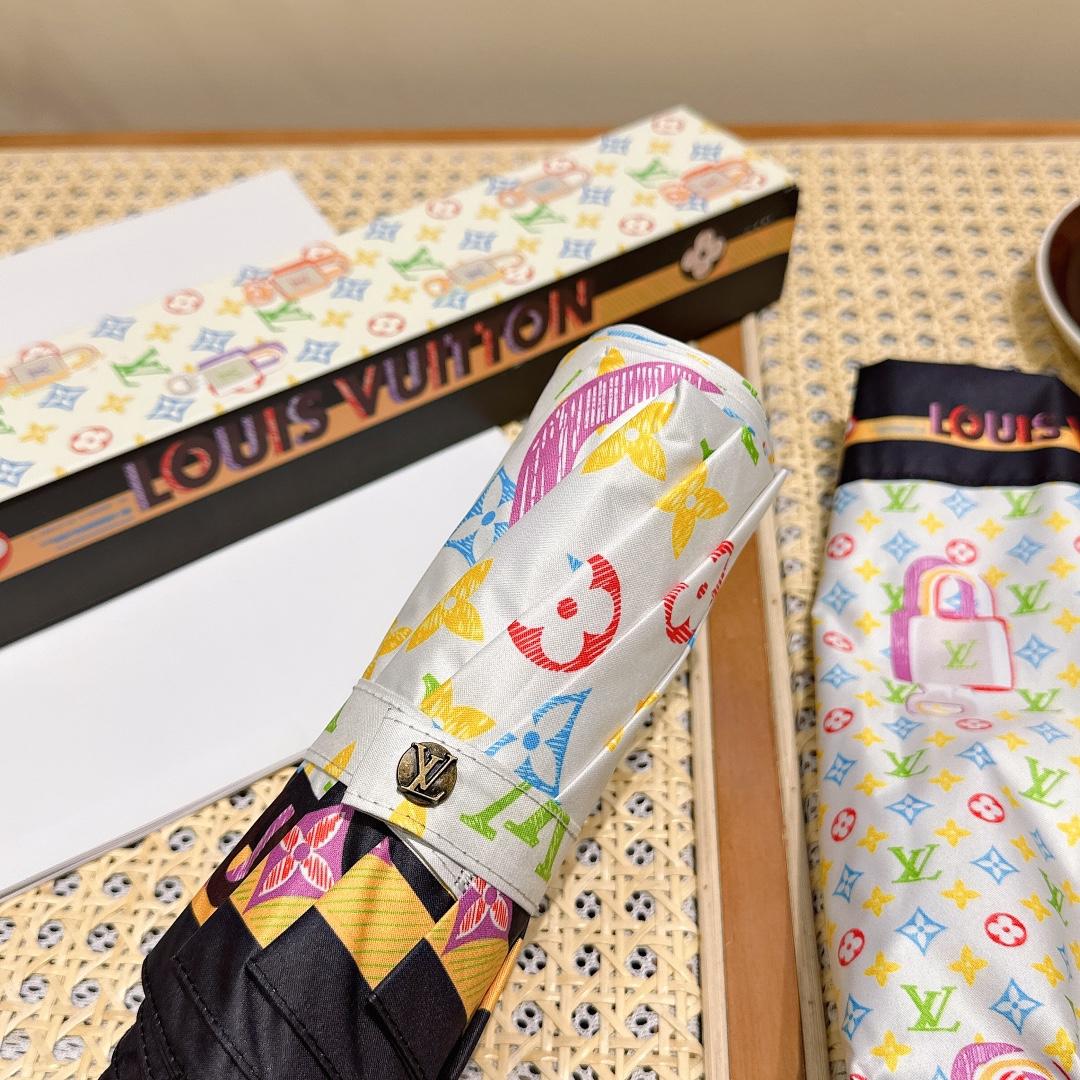 L0vis Vvtt0n Monogram Printed Umbrella White