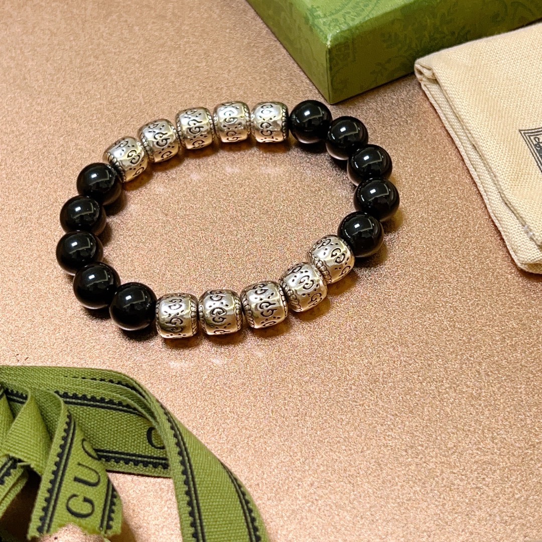 Gvc*1 Natural Stone Bracelet Black For Women