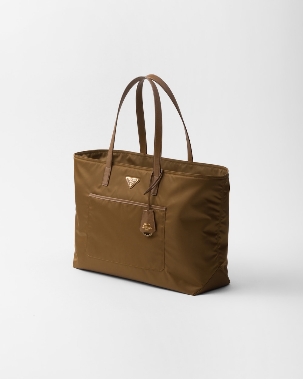 Pra*a Re-Edition 1978 Large Re-Nylon And Saffiano Tote Bag Beige For Women 16.9 Inches/ 43 Cm 1BG527_R064_F0594_V_OOO