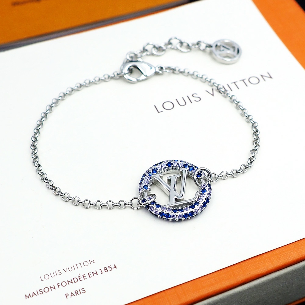 L0vis Vvtt0n Sparkling Sapphire Bracelet Silver For Women
