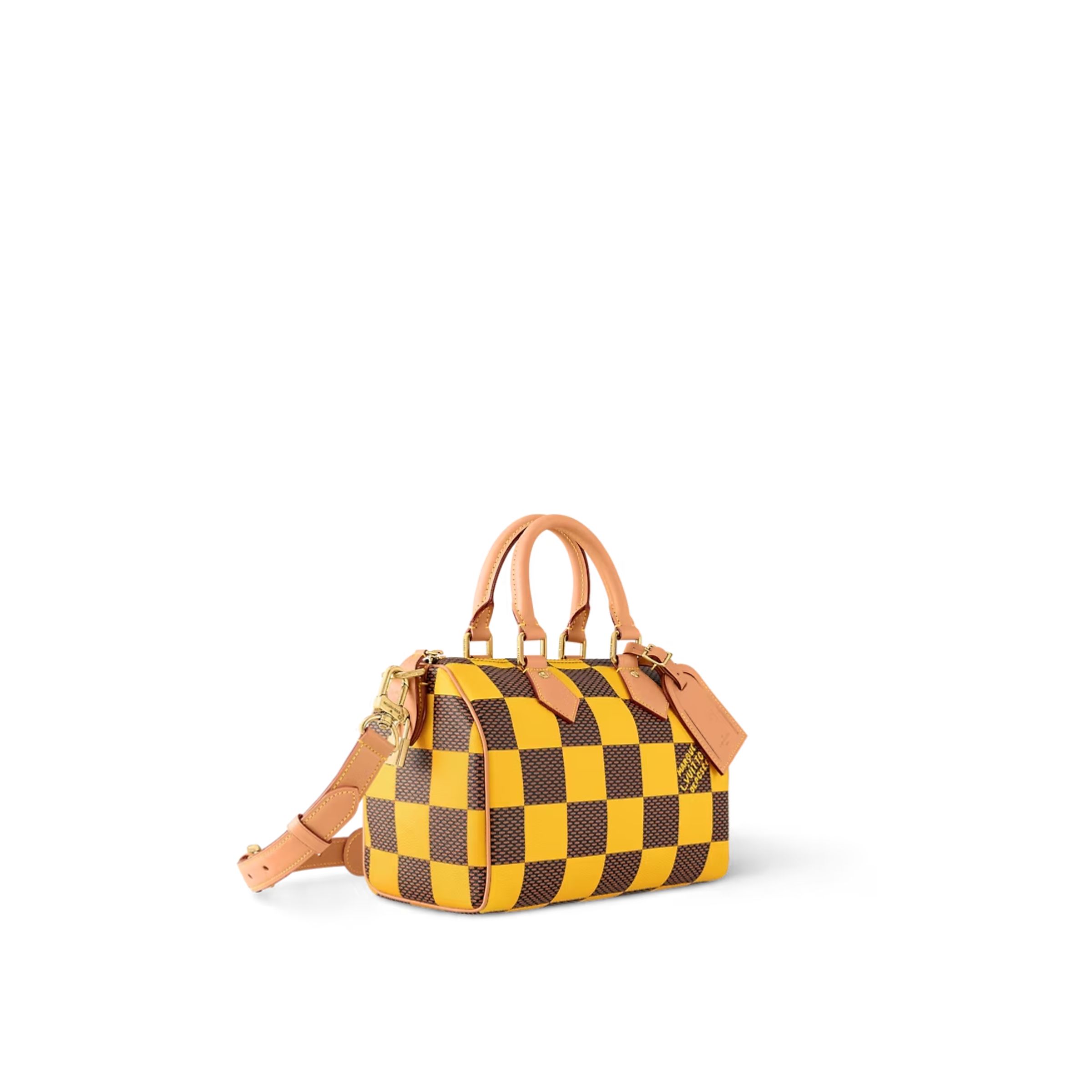 L0vis Vvtt0n Speedy 25 Bandoulière Damier Pop Yellow For Men 9.8 Inches/ 25 Cm N40584