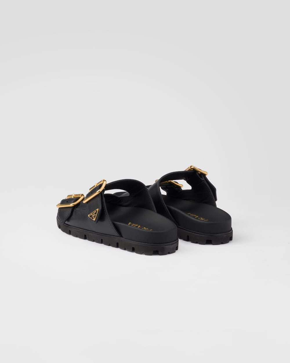Pra*a Strap Slides Black For Women 1XX692_3LEM_F0002_F_020