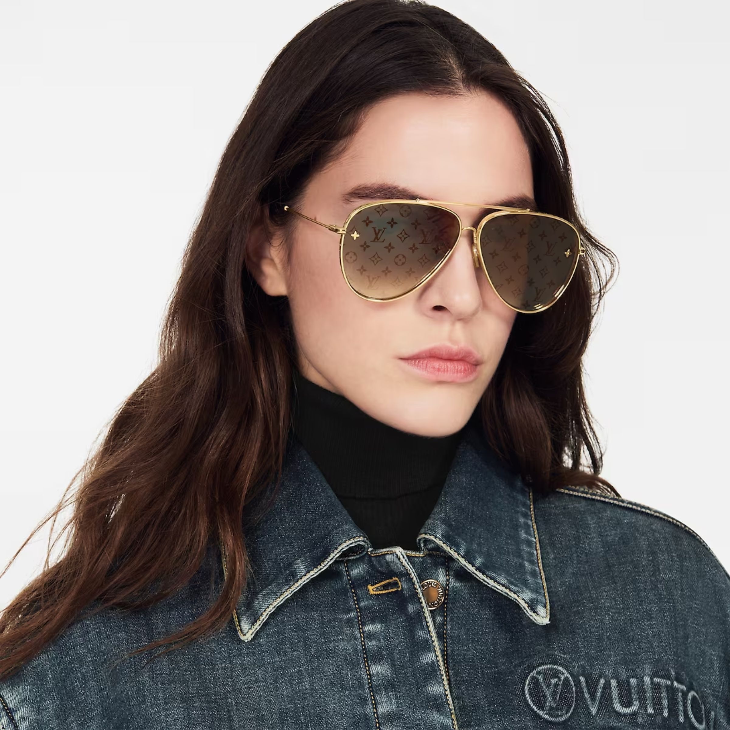 L0vis Vvtt0n The LV Pilot Sunglasses Gold For Women Z1619U