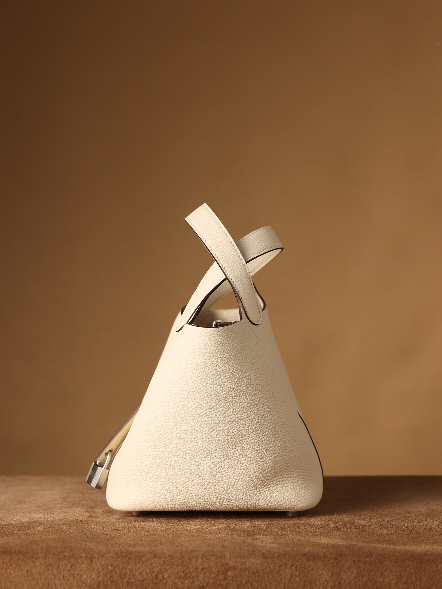 H**me5 Picotin Lock 18 Cream Bag For Women, Women’s Handbags 7.1in/18cm
