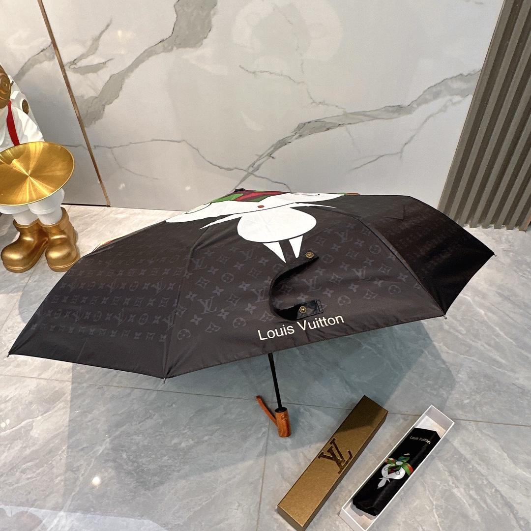 L0vis Vvtt0n Automatic Folding Umbrella Black