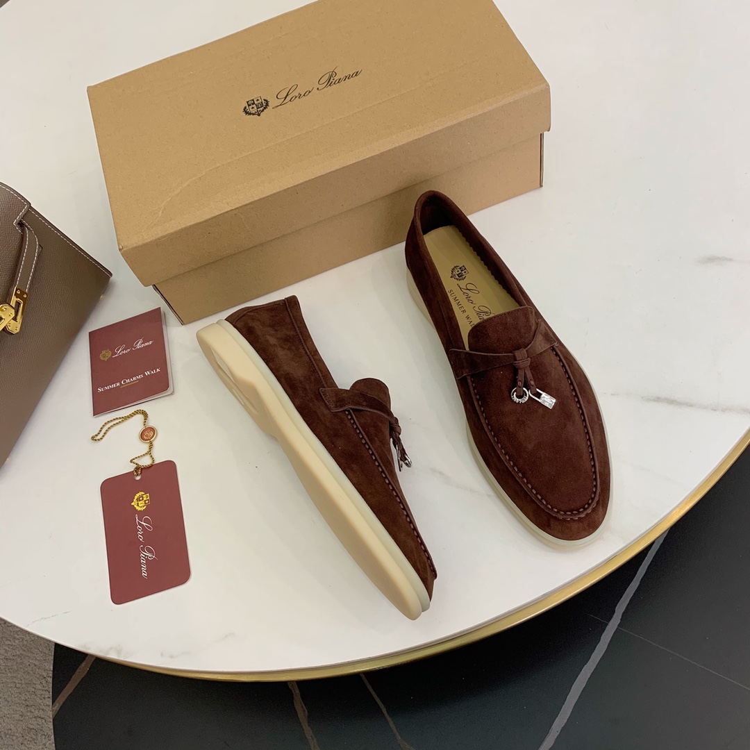 L0r0 P1ana Summer Charms Walk Loafers Chocolate For Women – FAE5444 H026