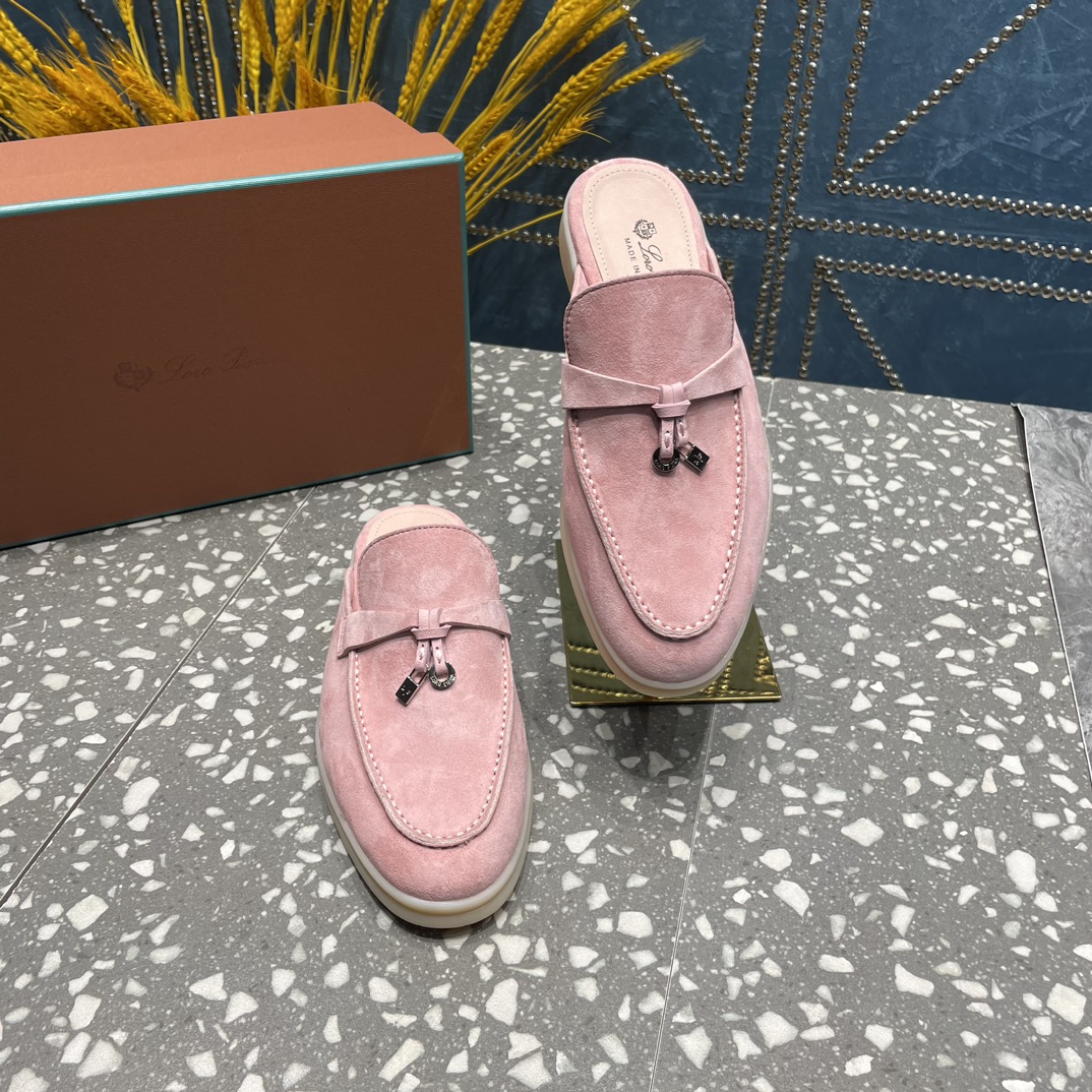 L0r0 P1ana Babouche Charms Walk Loafers Flowering Cherry For Women – FAI1543 30AT