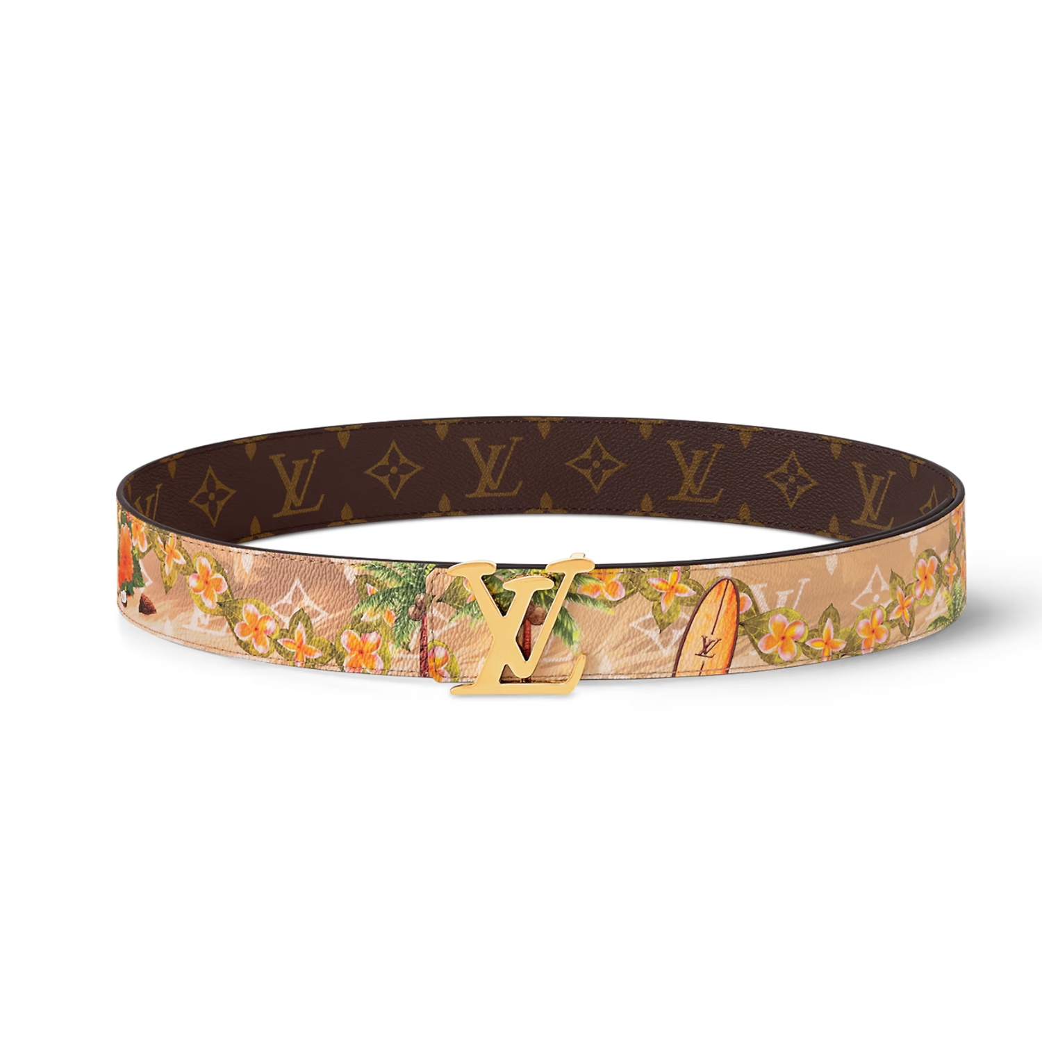 L0vis Vvtt0n Tag 40mm Reversible Belt Beige For Men M8639U