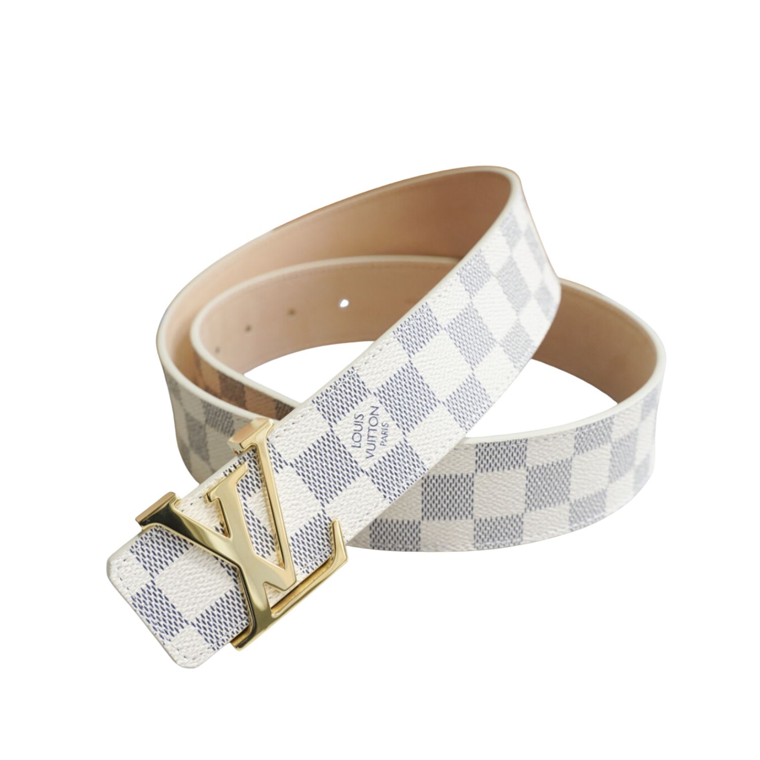 L0vis Vvtt0n LV Initiales Damier Azur Canvas Belt Grey For Women M9609U